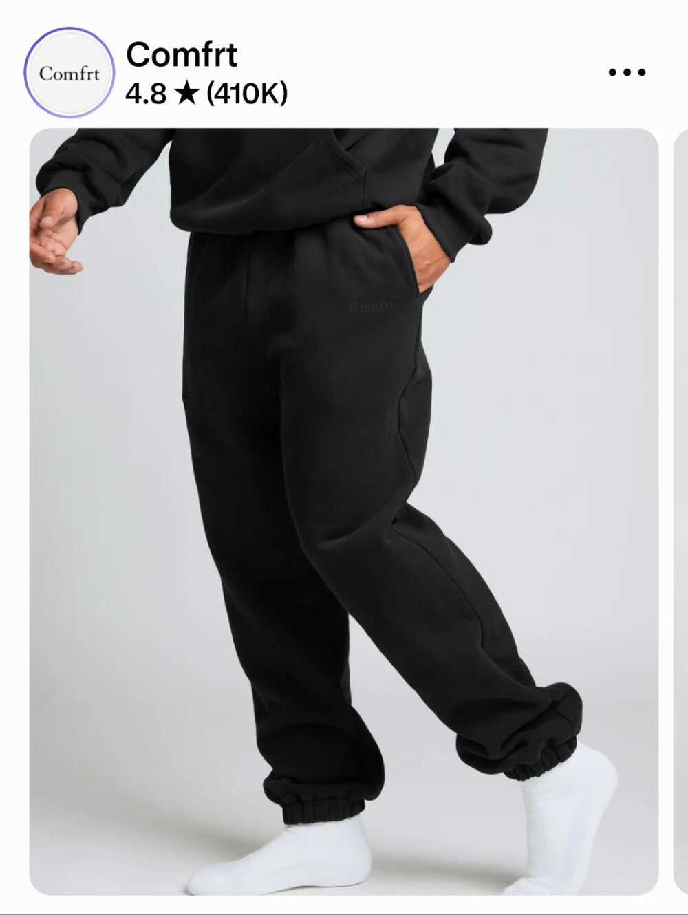 Comfrt Unisex's Black Signature Sweatpants